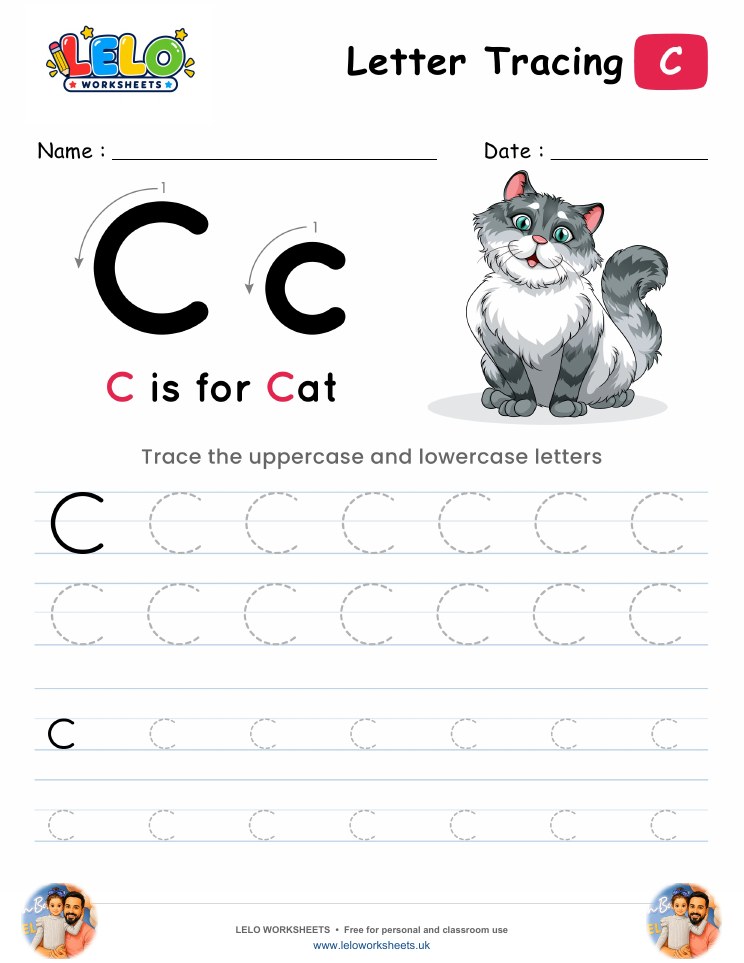Letter Tracing Alphabet C Worksheet worksheet preview