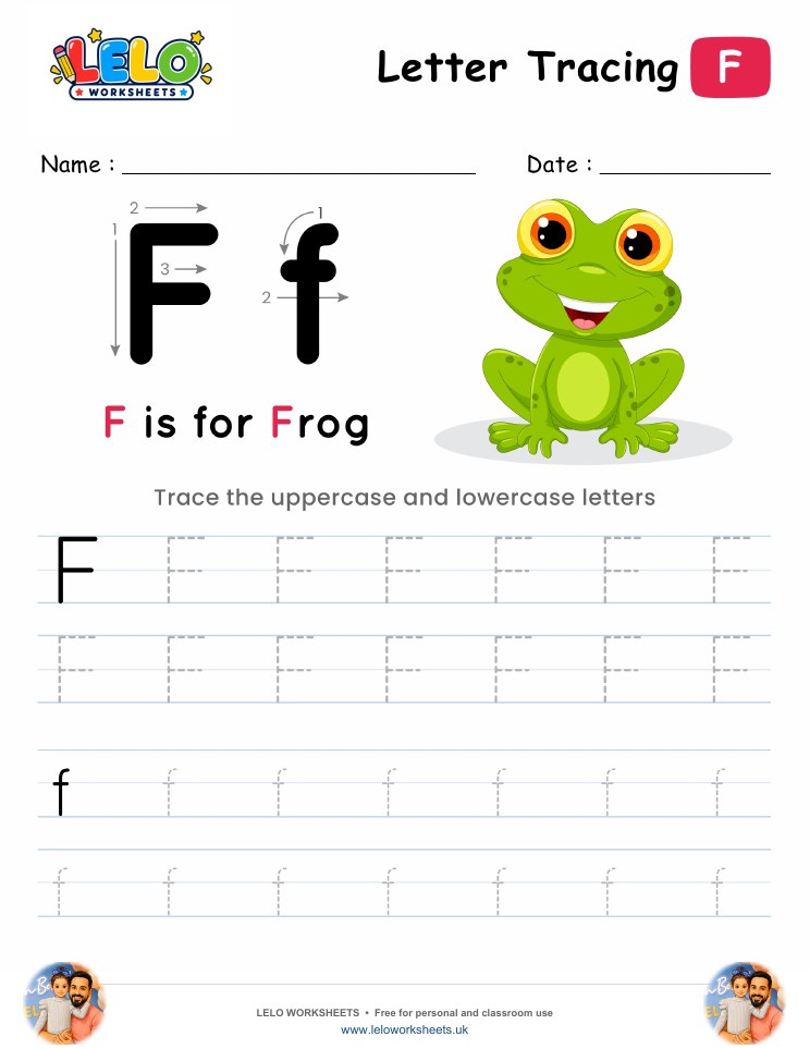 Letter Tracing Alphabet F Worksheet worksheet preview
