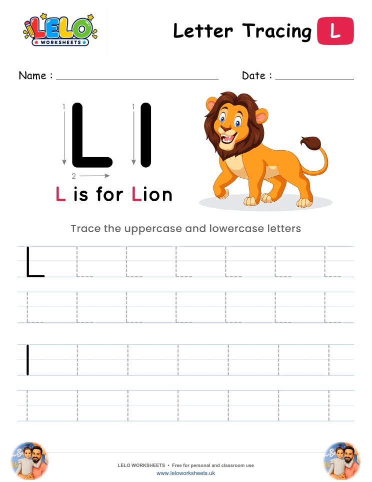 Letter Tracing Alphabet L Worksheet worksheet preview