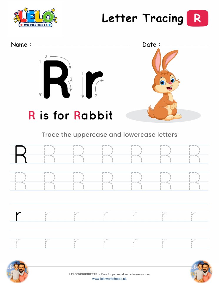 Letter Tracing Alphabet R Worksheet worksheet preview