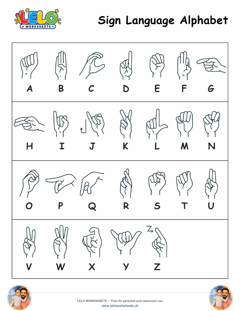 sign language alphabet worksheet worksheet preview