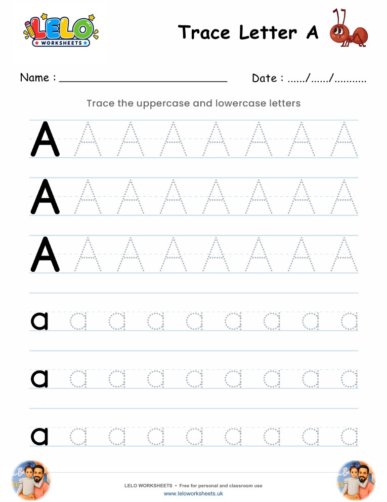 Tracing Letter A worksheet worksheet preview