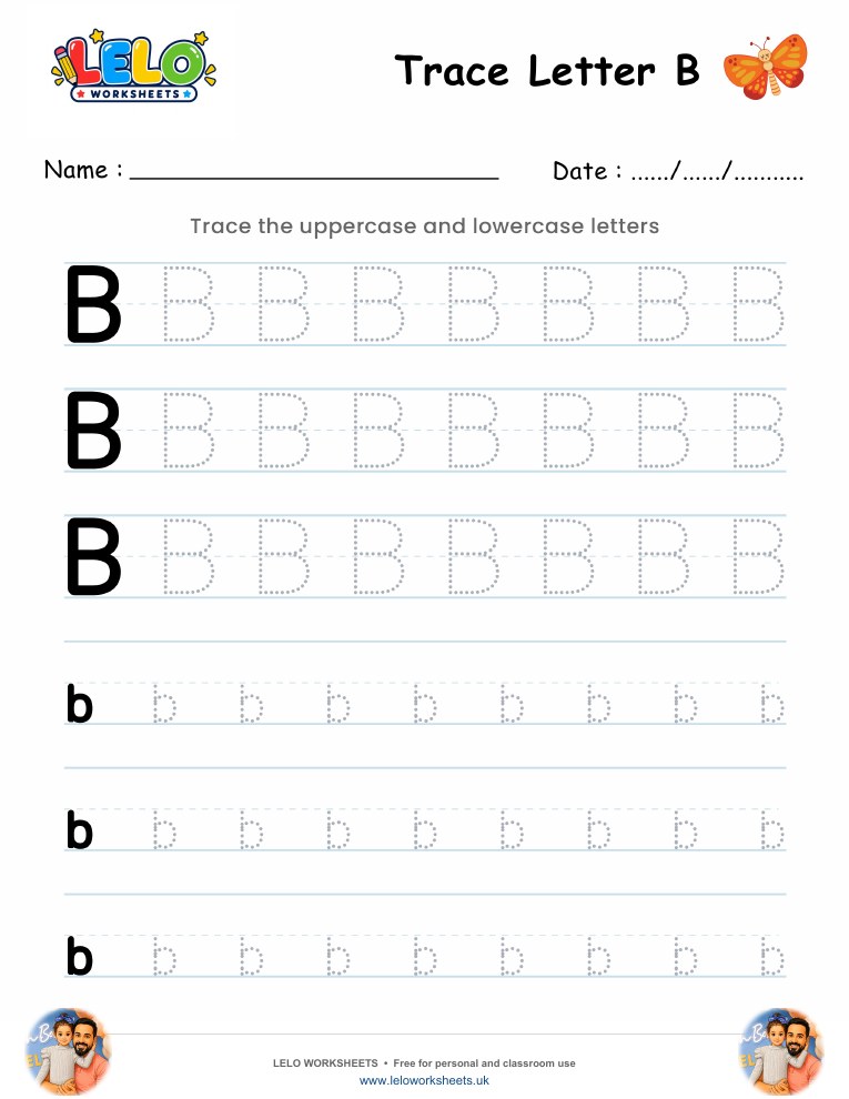 Tracing Letter B worksheet worksheet preview