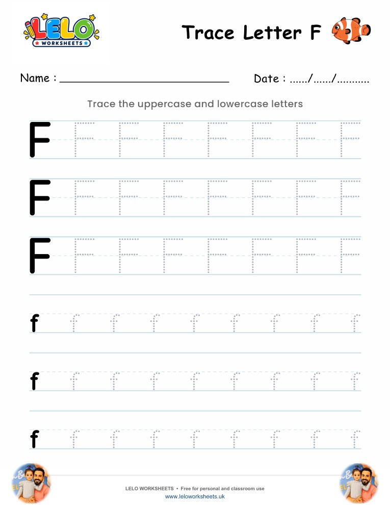 Tracing Letter F worksheet worksheet preview