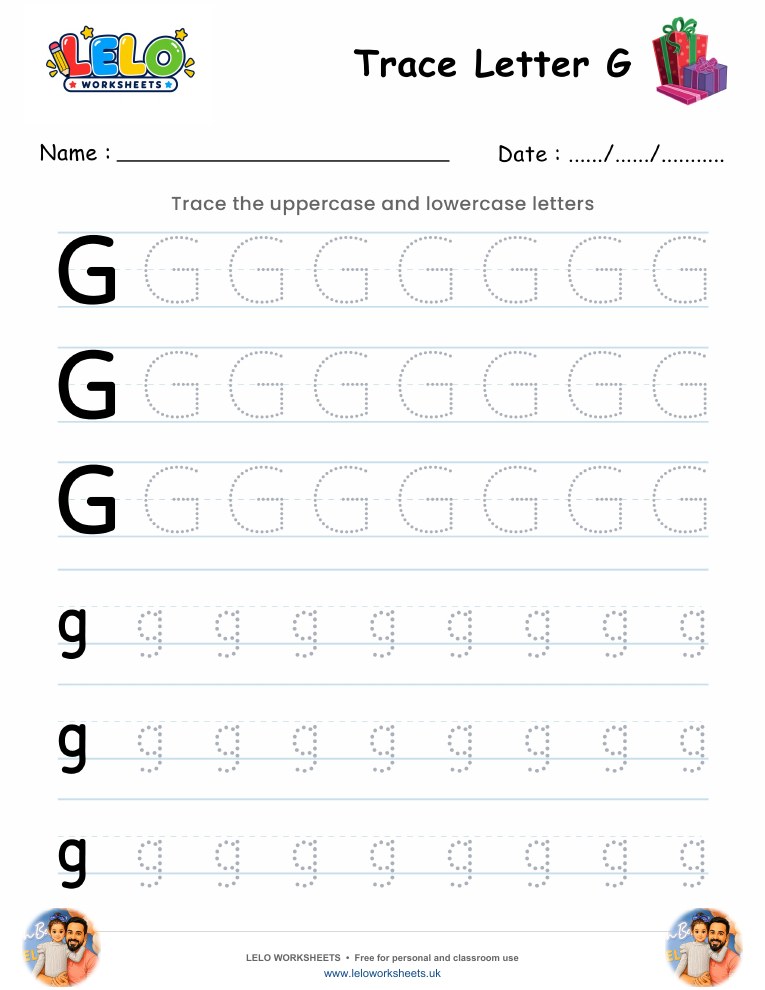 Tracing Letter G worksheet worksheet preview