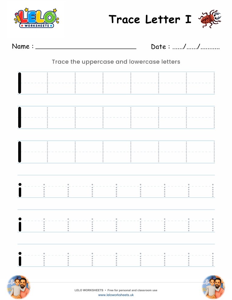 Tracing Letter I worksheet worksheet preview