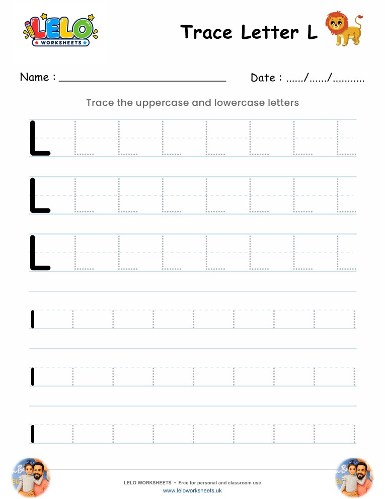 Tracing Letter L worksheet worksheet preview
