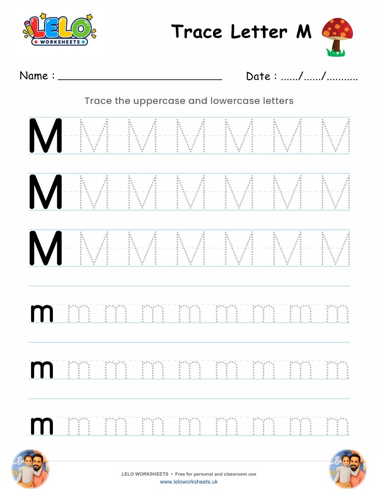 Tracing Letter M worksheet worksheet preview