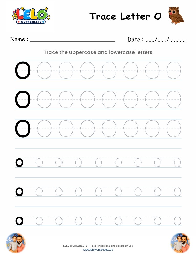 Tracing Letter O worksheet worksheet preview