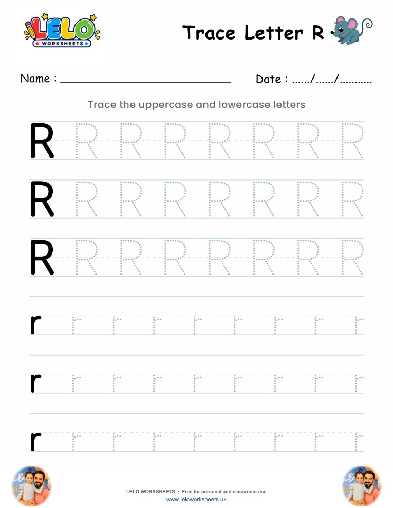 Tracing Letter R worksheet worksheet preview