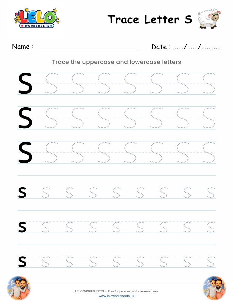 Tracing Letter S worksheet worksheet preview