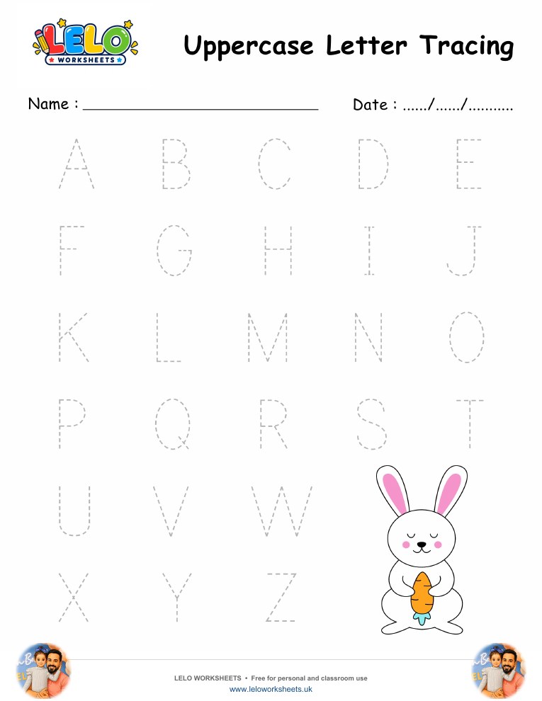 Uppercase Letter Tracing Worksheet worksheet preview