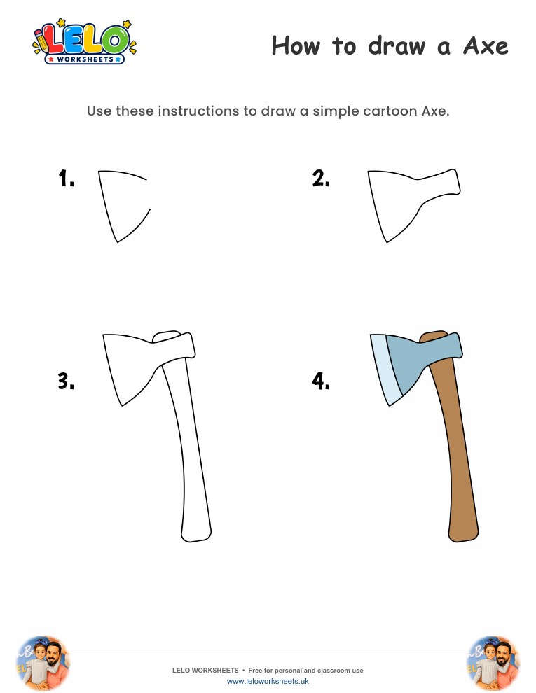How to draw Axe worksheet worksheet preview
