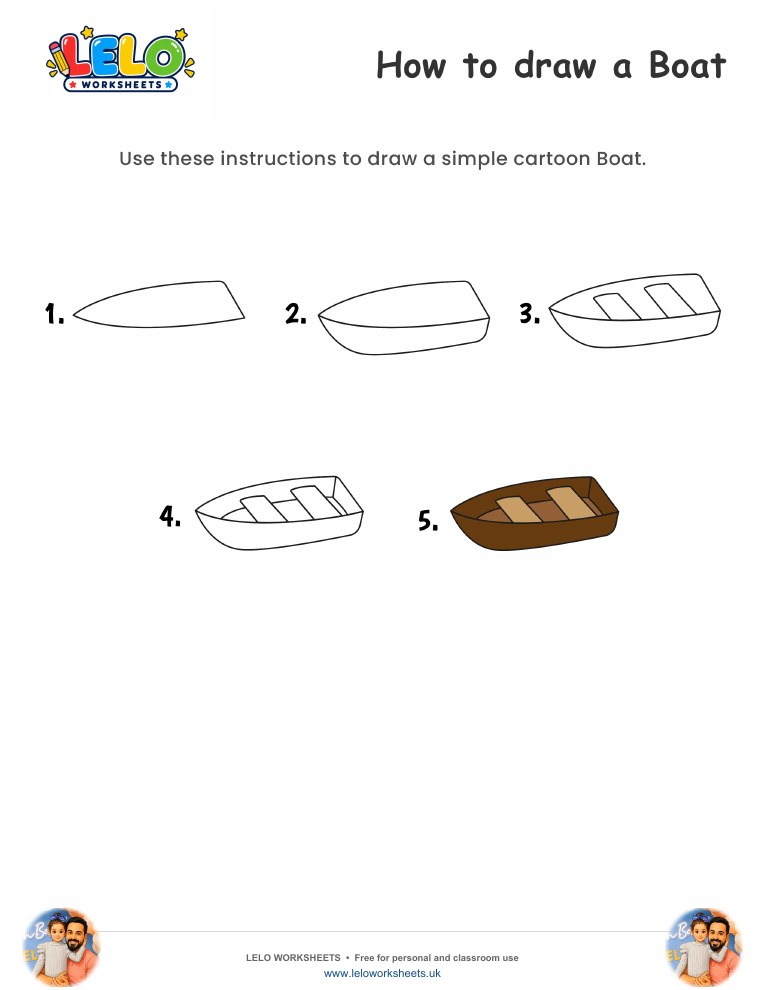 How to draw Boat worksheet worksheet preview