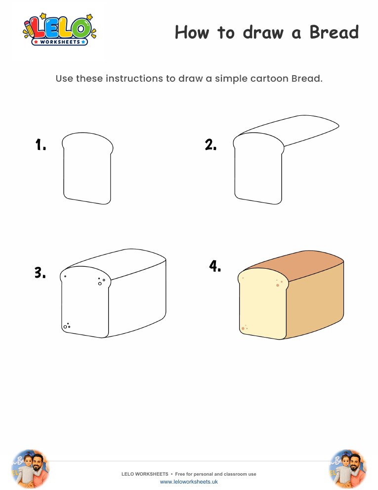 How to draw Bread worksheet worksheet preview