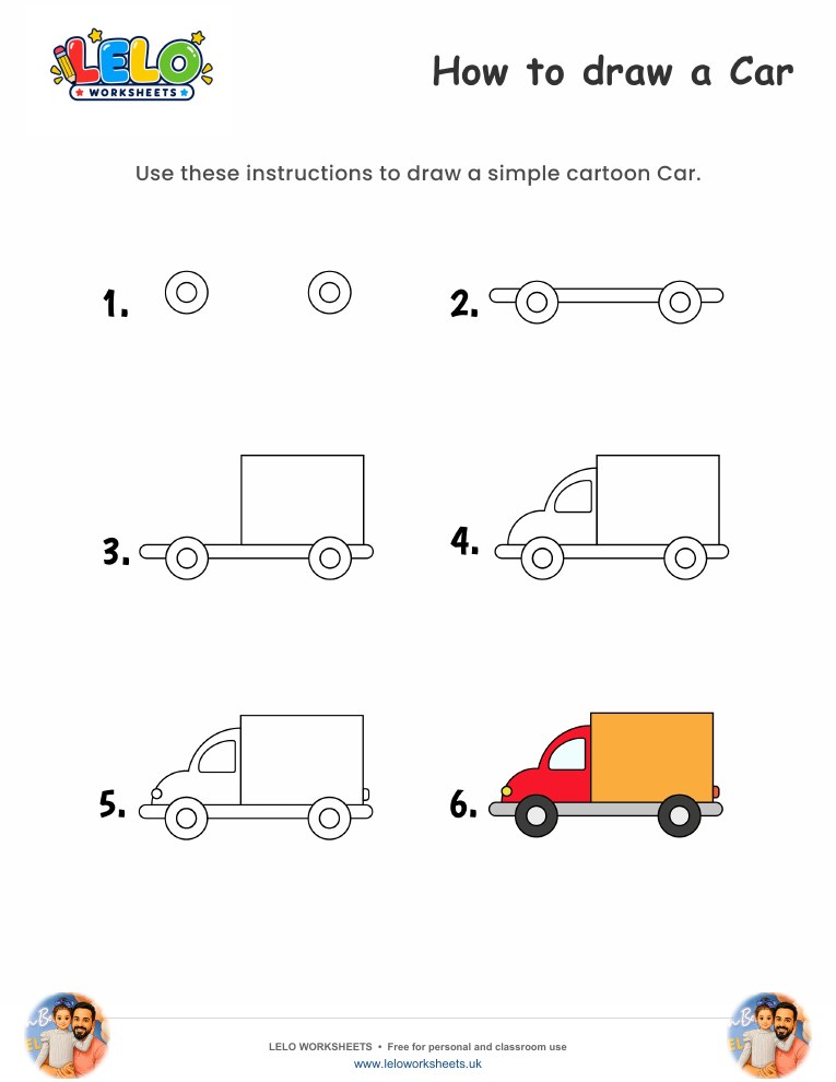 How to draw Car worksheet worksheet preview