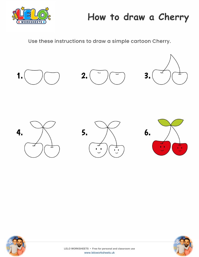 How to draw Cherry worksheet worksheet preview