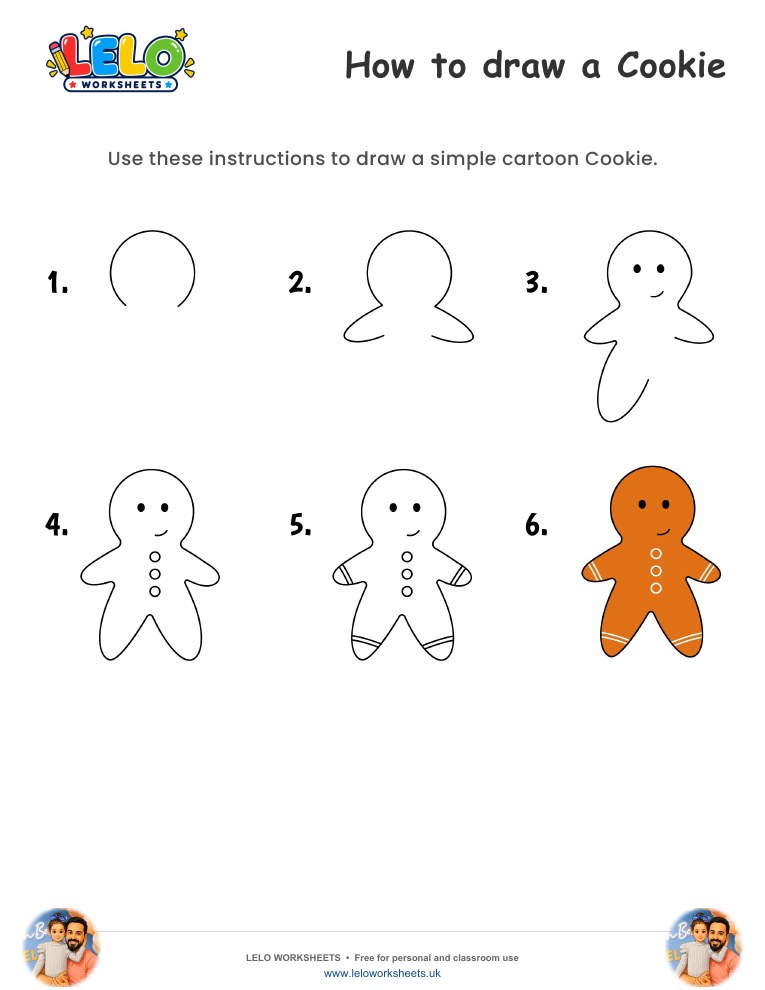 How to draw Cookie worksheet worksheet preview