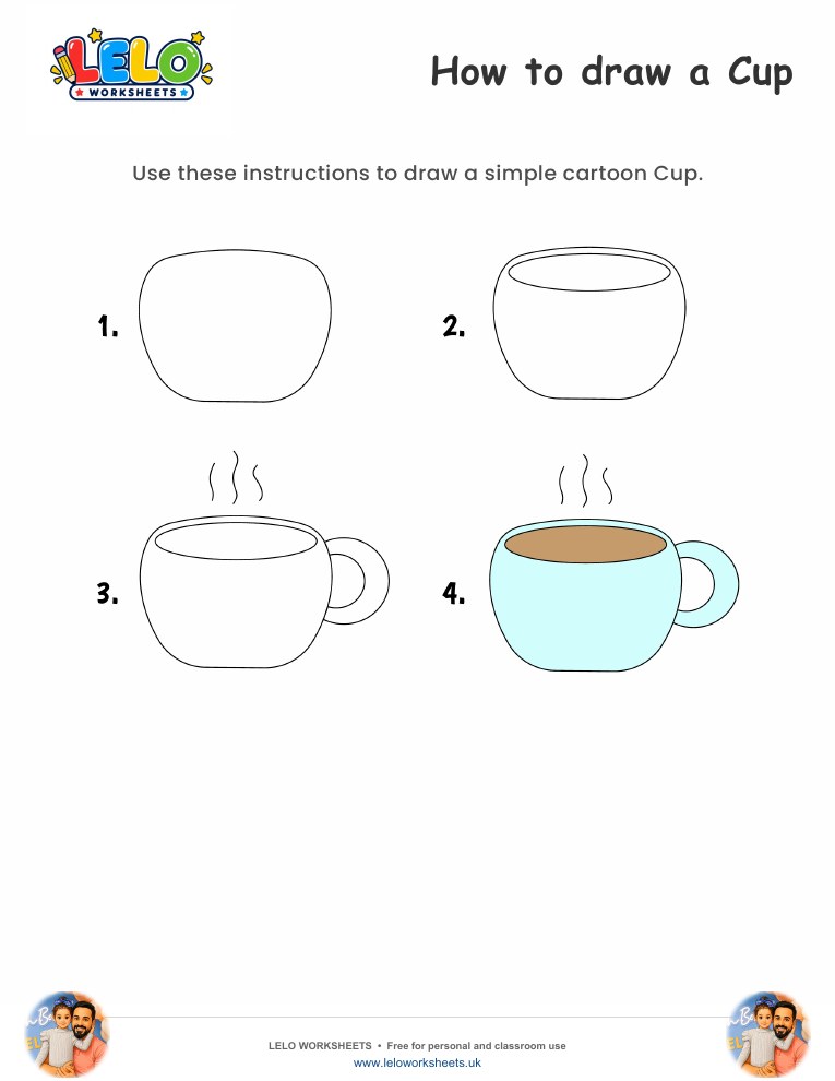 How to draw Cup worksheet worksheet preview