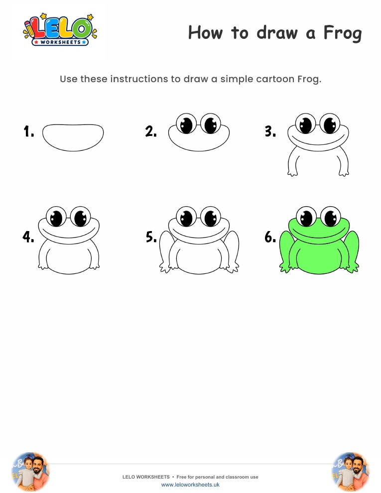 How to draw Frog worksheet worksheet preview
