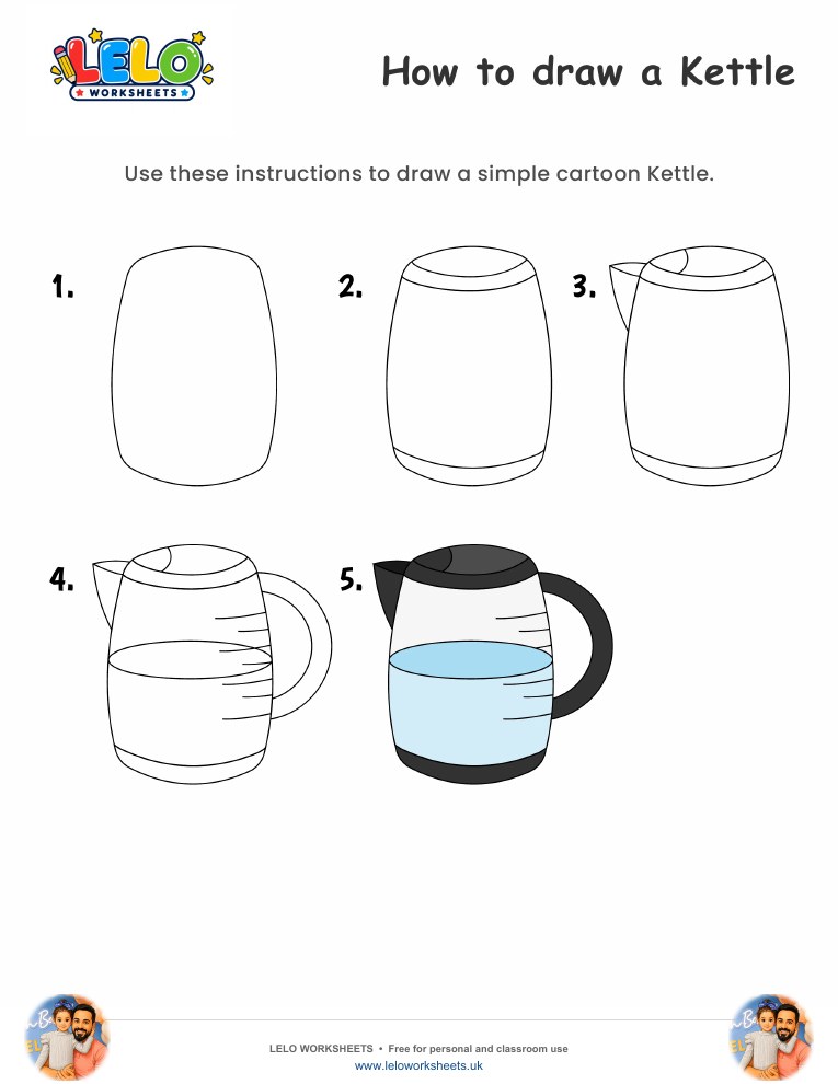 How to draw Kettle worksheet worksheet preview