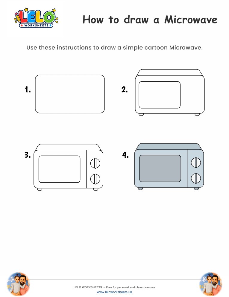 How to draw Microwave worksheet worksheet preview