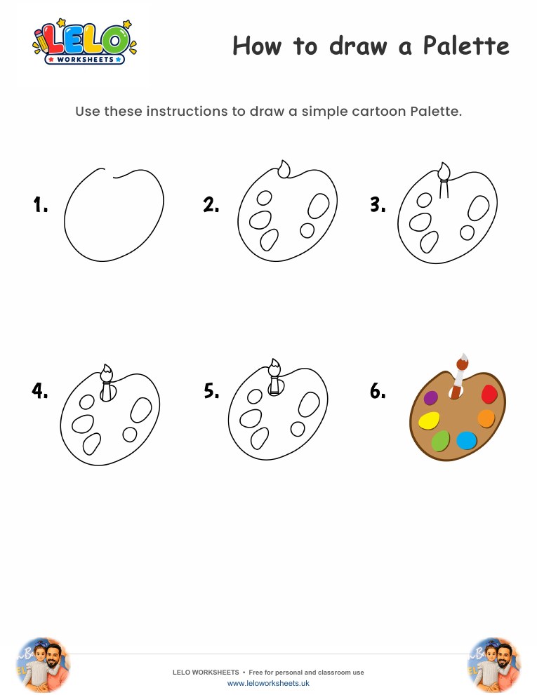 How to draw Palette worksheet worksheet preview