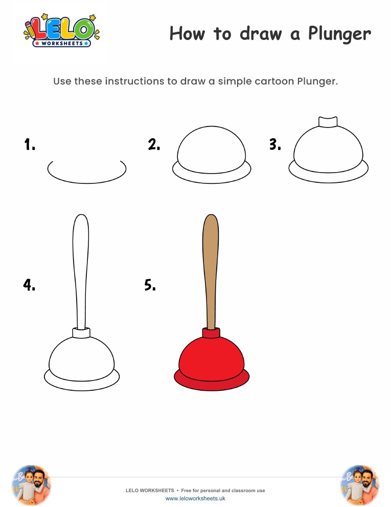 How to draw Plunger worksheet worksheet preview
