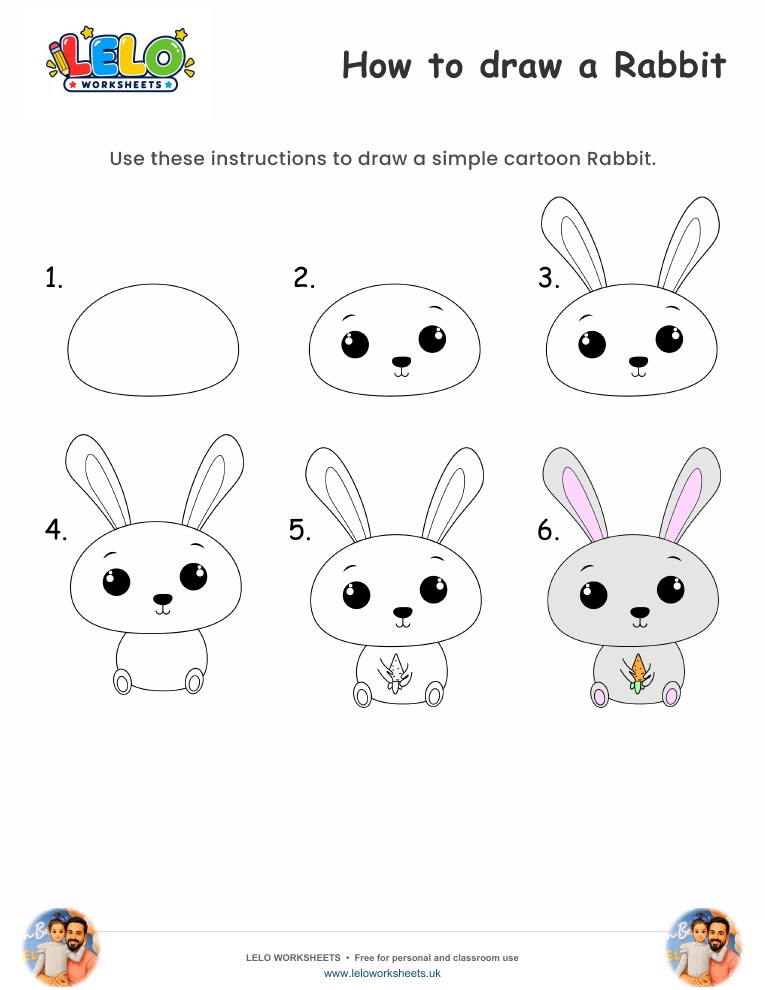 How to draw Rabbit worksheet worksheet preview