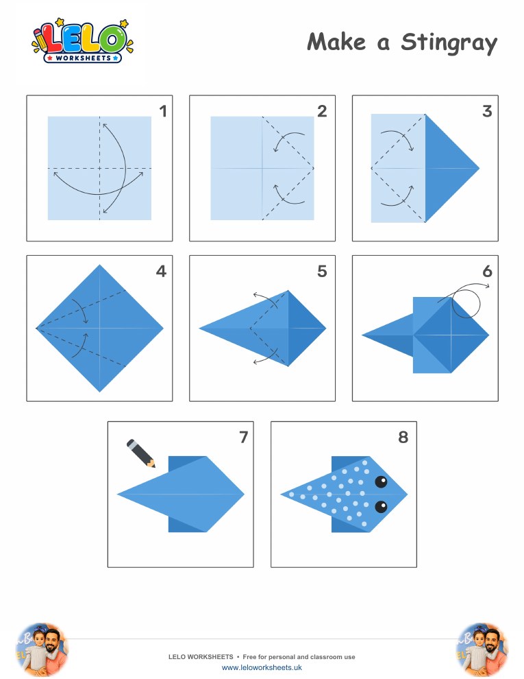 Origami Stingray Worksheet worksheet preview
