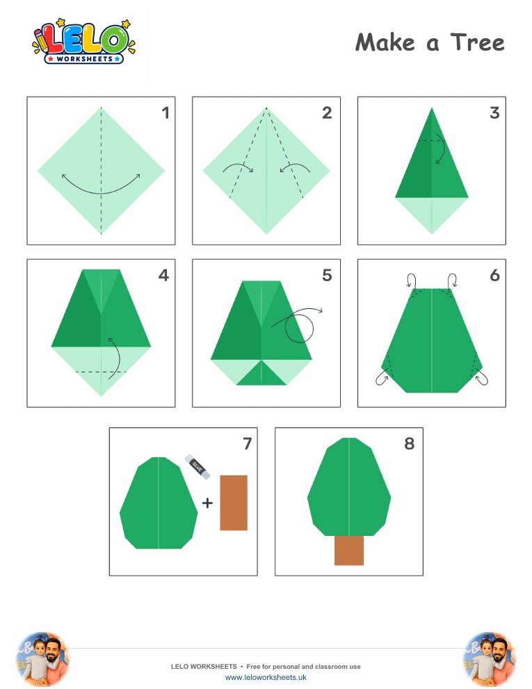 Origami Tree Worksheet worksheet preview