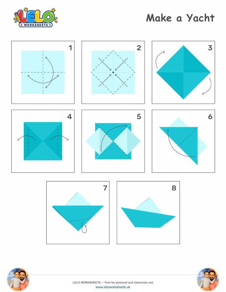 Origami Yacht Worksheet worksheet preview