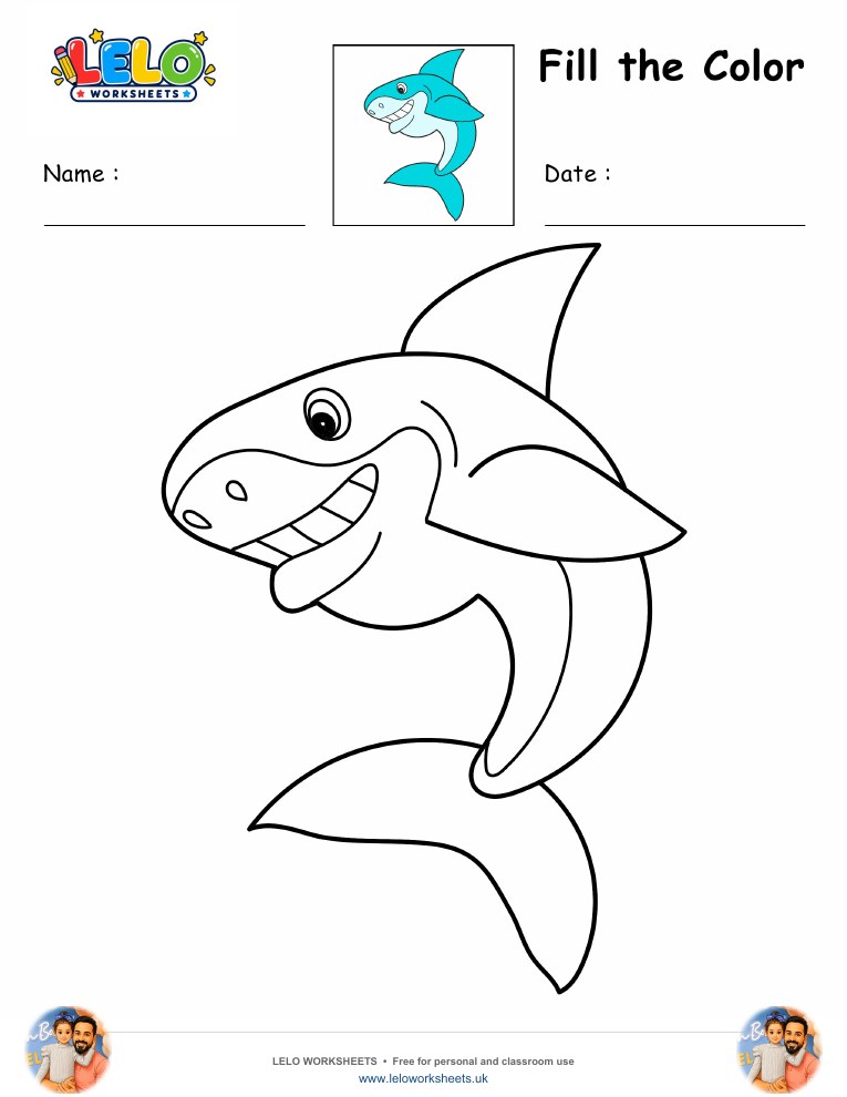 baby shark coloring pages worksheet preview