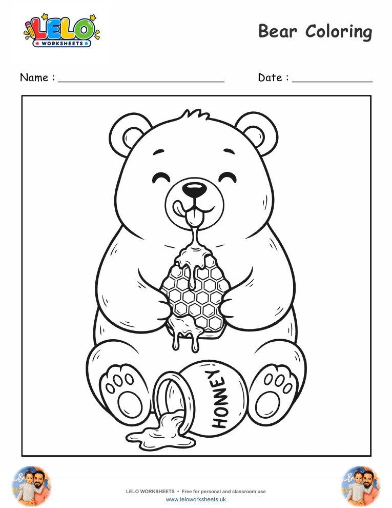 Bear Coloring Page worksheet preview
