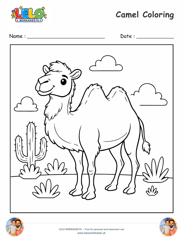 Camel Coloring Page worksheet preview
