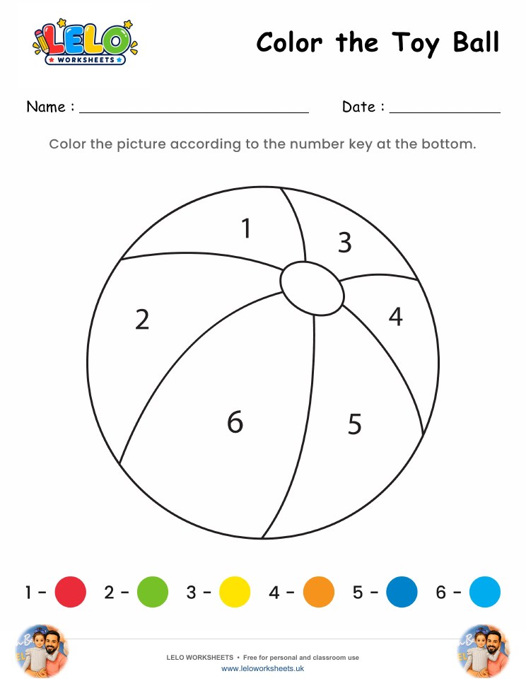 Color the Ball Worksheet worksheet preview