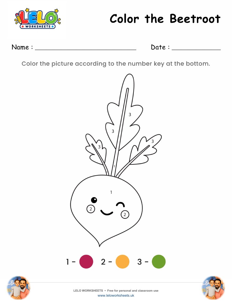 Color the Beetroot Worksheet worksheet preview