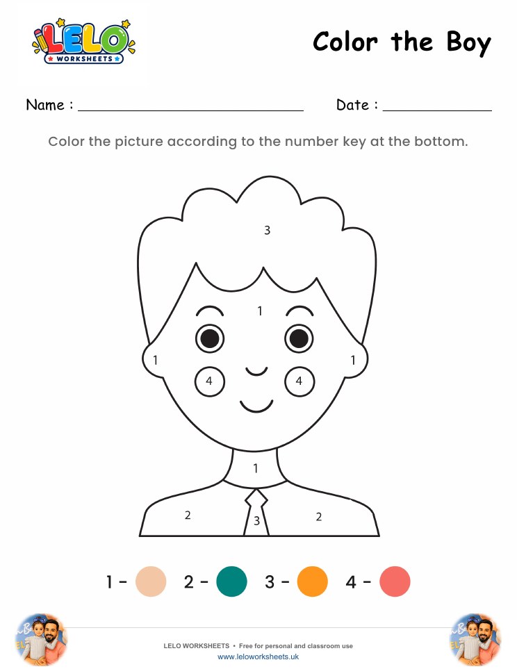 Color the Boy Worksheet worksheet preview