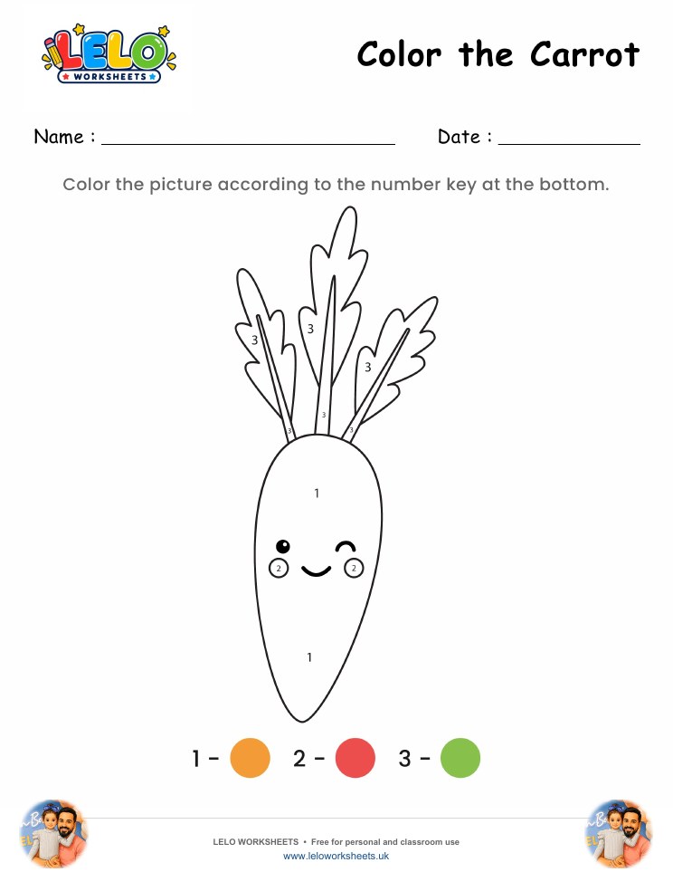 Color the Carrot Worksheet worksheet preview
