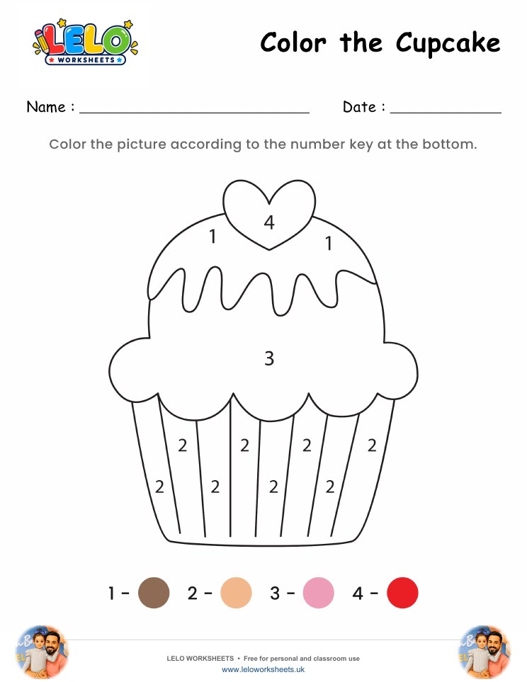 Color the Cupcake Worksheet worksheet preview