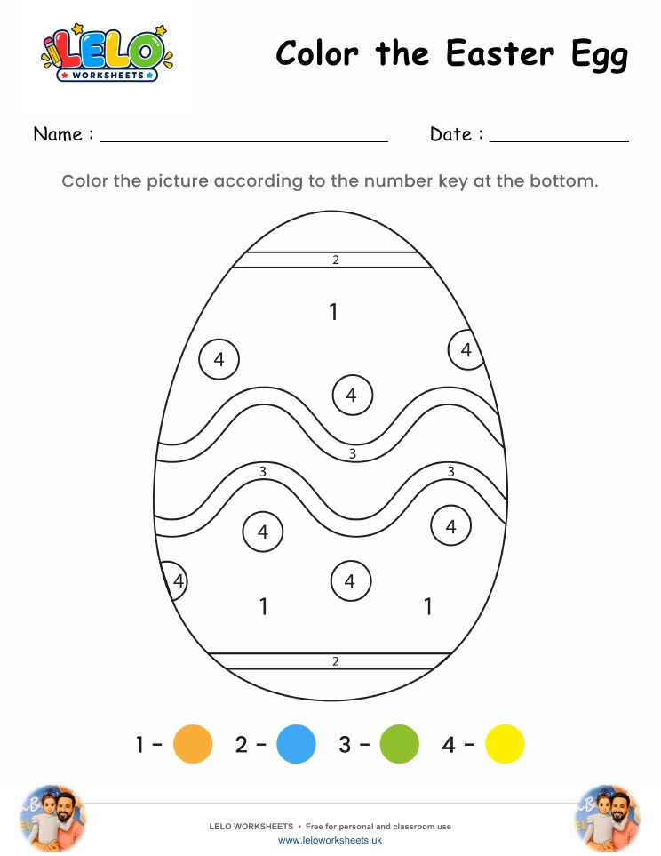 Color the Easter Egg Worksheet worksheet preview