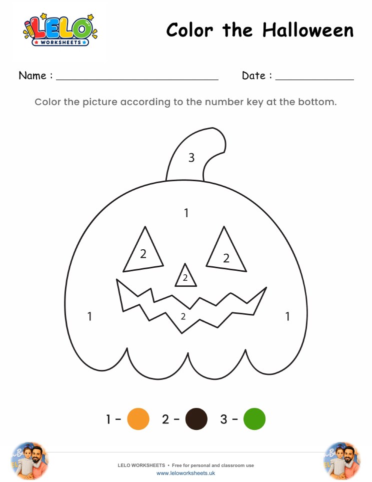 Color the Halloween Worksheet worksheet preview