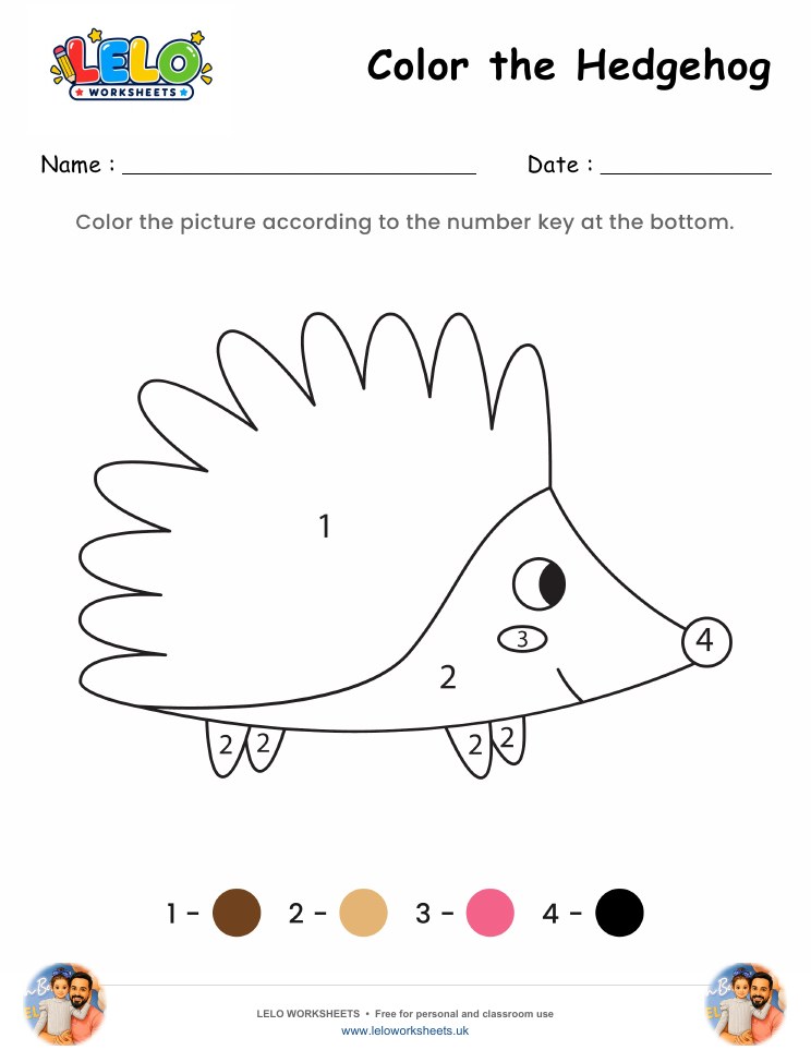 Color the Hedgehog Worksheet worksheet preview