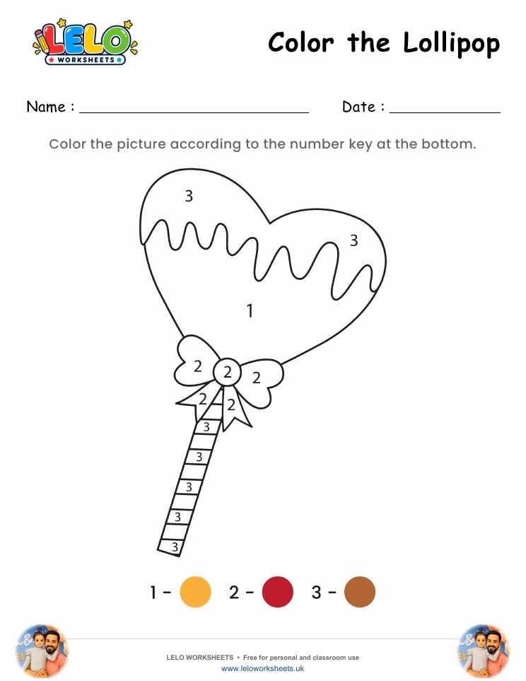 Color the Lollipop Worksheet worksheet preview