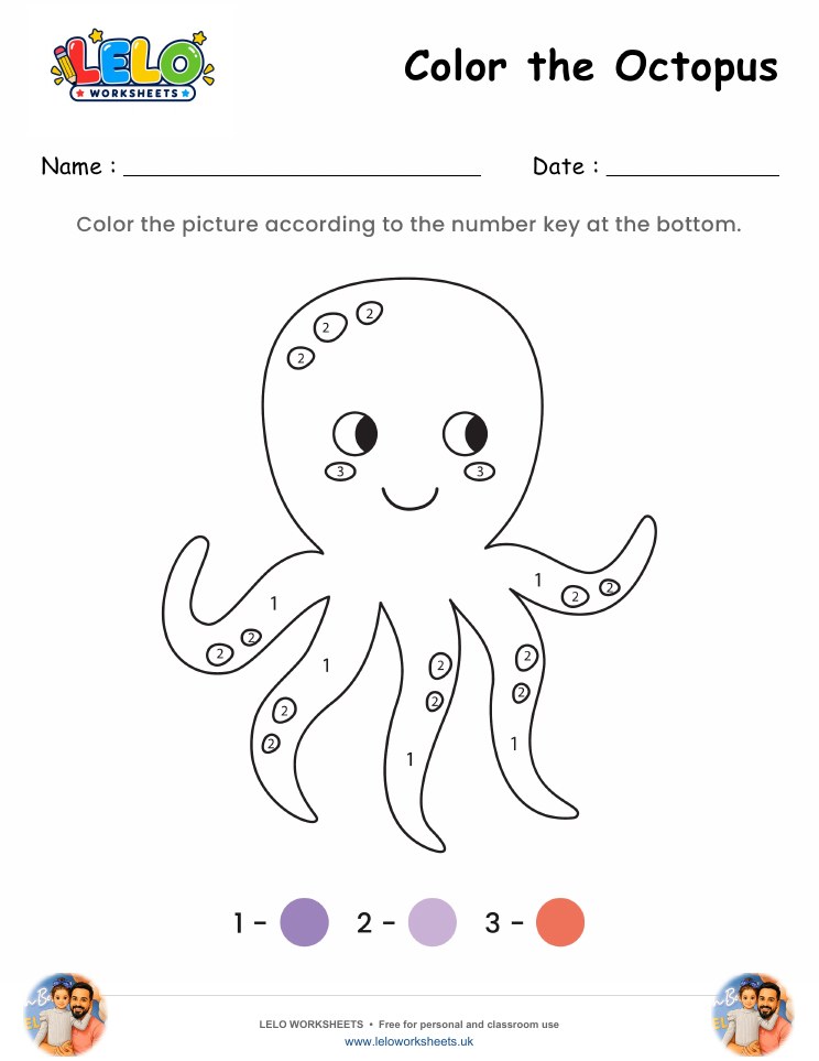Color the Octopus Worksheet worksheet preview
