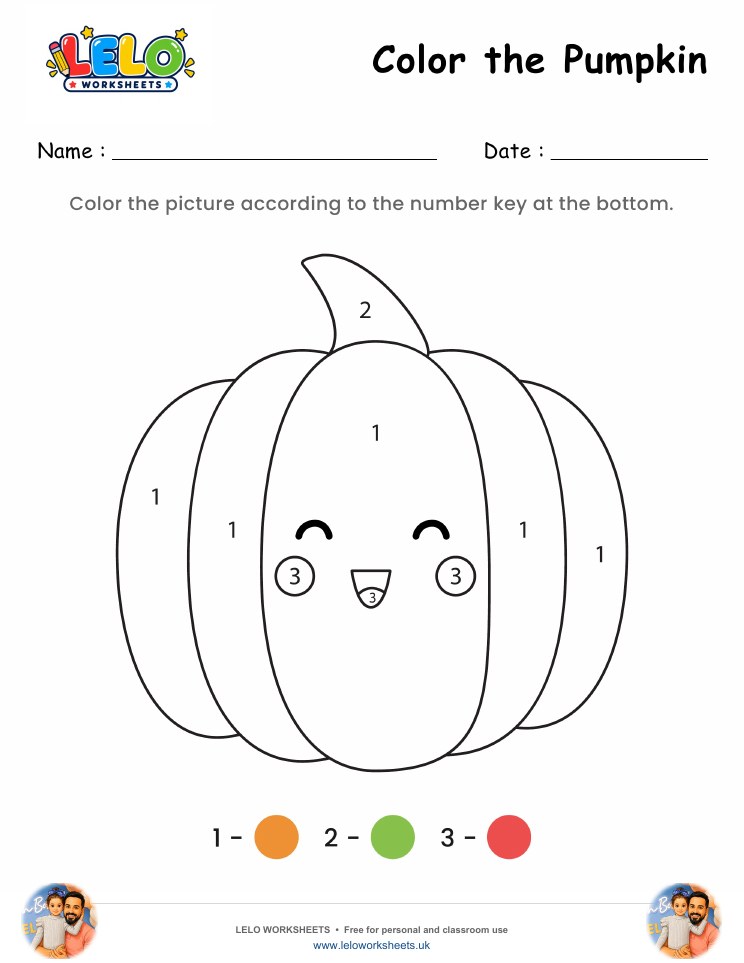 Color the Pumpkin Worksheet worksheet preview