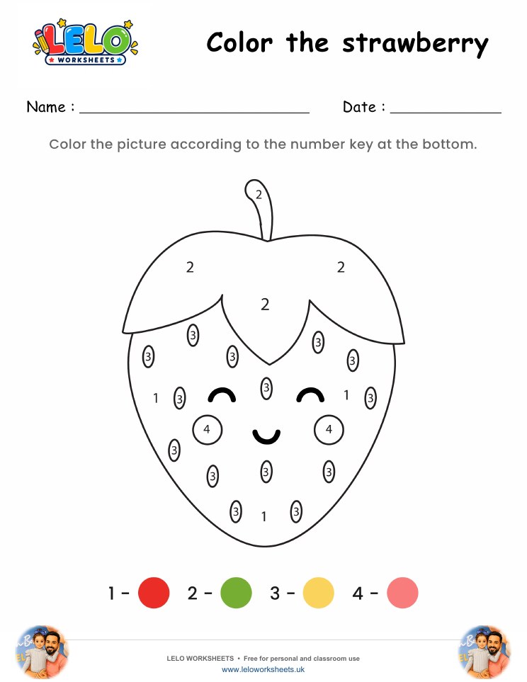 Color the Strawberry Worksheet worksheet preview