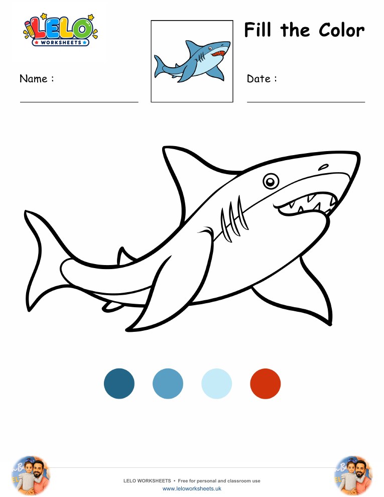 Coloring Shark worksheet preview