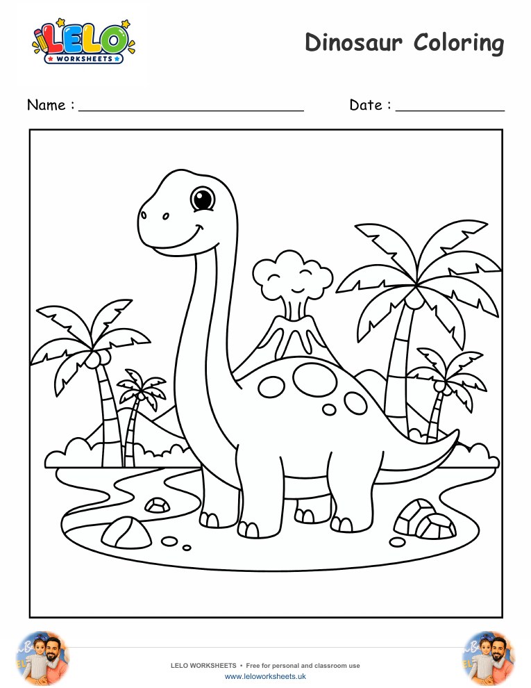 Dinosaur Coloring Pages worksheet preview
