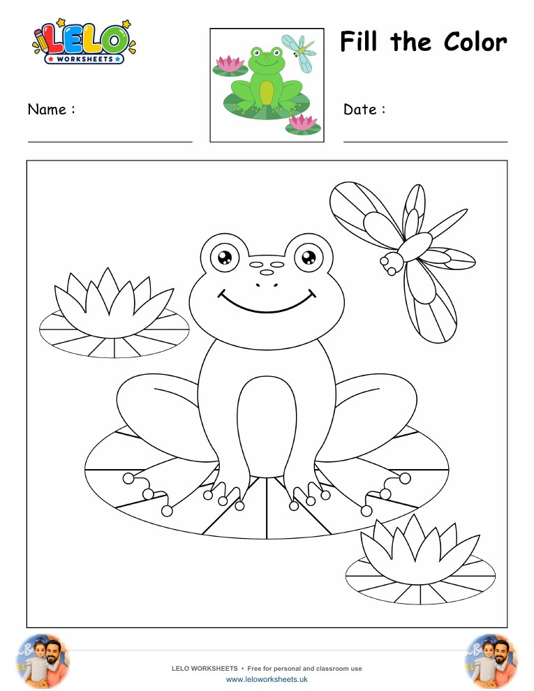 Fill the Color-Frog Worksheet worksheet preview